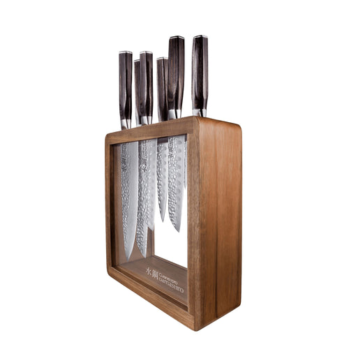 CUISINE:: PRO DAMASHIRO MOKUZAI 7PC KNIFE BLOCK