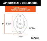 CURT 1-3/8-in x 1-7/8-in Recessed Tie-Down Ring (1200-lb, Clear Zinc) image 3