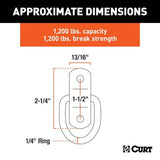 CURT 1-in x 1-1/4-in Surface-Mounted Tie-Down D-Rings, 1200-lb, 2-pk image 5