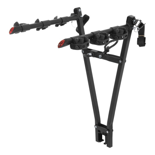 CURT 18013 Clamp-On 3-Bike Hitch Mount Bike Rack, Fits Over 2-in Receiver, Black