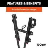 CURT 18013 Clamp-On 3-Bike Hitch Mount Bike Rack, Fits Over 2-in Receiver, Black image 3