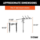 CURT 18013 Clamp-On 3-Bike Hitch Mount Bike Rack, Fits Over 2-in Receiver, Black image 6