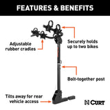 CURT 18021 Hitch Mounted Bike Rack, Fits 1-1/4" and 2" Receiver, 2 Bikes image 6