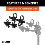 CURT 18030 2-Bike To 4-Bike Two Arm Hitch Mount Bike Rack, Fits 1-1/4, 2-in Receiver, Black image 6