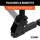 CURT 18030 2-Bike To 4-Bike Two Arm Hitch Mount Bike Rack, Fits 1-1/4, 2-in Receiver, Black image 8