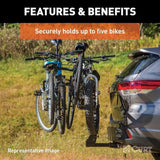 CURT 18065 Premium 5-Bike Two Arm Hitch Mount Bike Rack, Fits 2-in Receiver, Black image 7