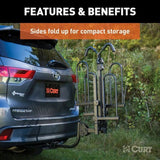CURT 18085 2-Bike Tray-Style Hitch Mount Bike Rack, Fits 1-1/4, 2-in Receiver, Black image 4