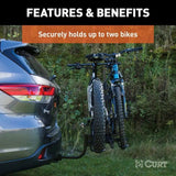 CURT 18085 2-Bike Tray-Style Hitch Mount Bike Rack, Fits 1-1/4, 2-in Receiver, Black image 8