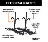CURT 18087 Tray-Style Hitch-Mounted Bike Rack (4-Bike, 2-in Shank) image 5