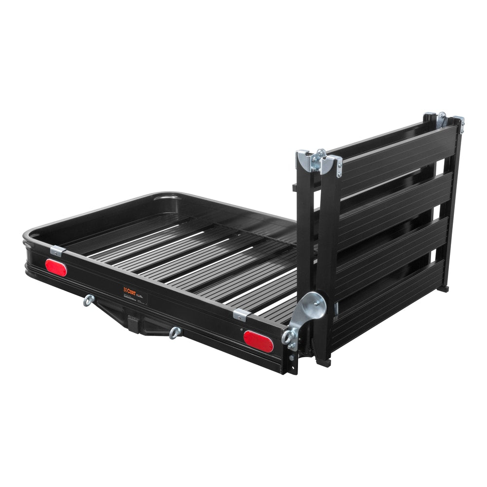 CURT 18112 Aluminum Hitch Mount Basket-Style Cargo Carrier with Ramp, Fits 2-in Receivers, 50 x 30-in