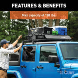 CURT 18119 Quick-Release Roof Rack Crossbars, Black Steel, Select Jeep Wrangler JK image 2