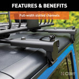 CURT 18122 Quick-Release Roof Rack Crossbars, Black Steel, Select Jeep Wrangler JK image 4