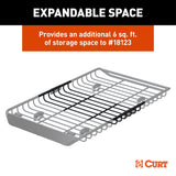 CURT 18124 Steel Roof Rack Cargo Basket/Carrier Extension, Black, 6-sq.ft image 4