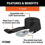 CURT 29450 15-ft Winch Strap with Snap Hook (1,100-lb) image 4