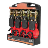 CURT 83002 16-ft Red Cargo Straps with S-Hooks (500-lb, 4-pk) image 3