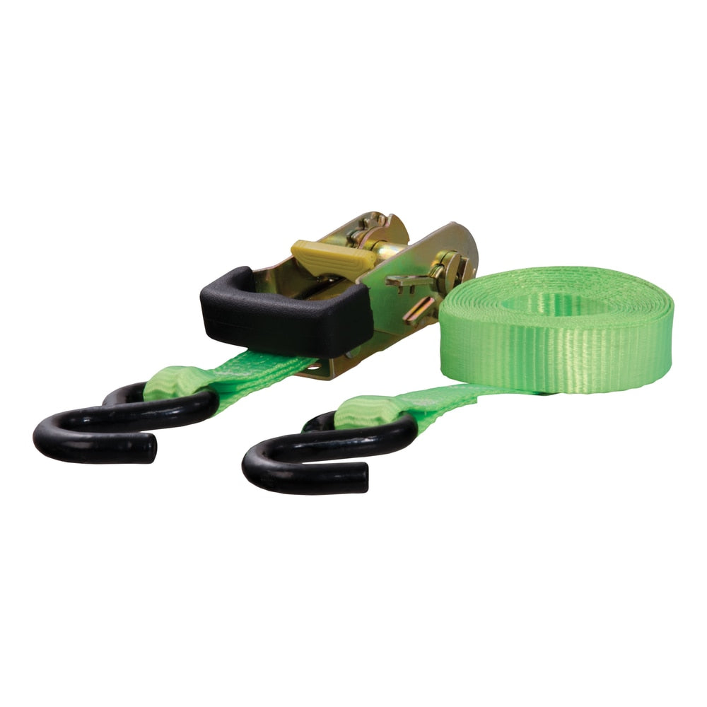 CURT 83027 16-ft Lime Green Cargo Strap with S-Hooks (1,100-lb)