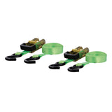 CURT 83028 16-ft Lime Green Cargo Straps with S-Hooks (1,100-lb, 2-pk)
