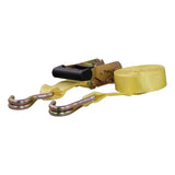 CURT 83036 Cargo Strap with J-Hooks, Yellow, 1,667-lb, 14-ft