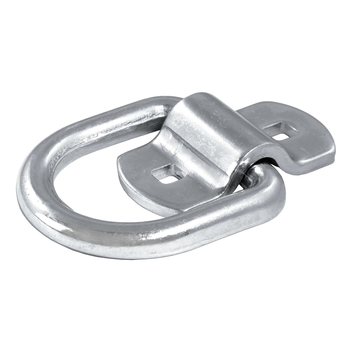 CURT 83742 3-in x 3-in Surface-Mounted Tie-Down D-Ring (3600-lb, Clear Zinc)