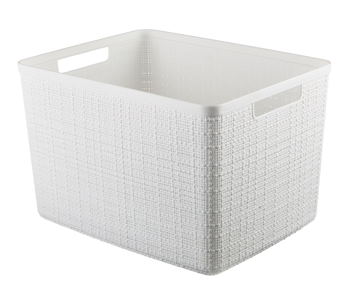 Curver Large Jute Weave Nesting Storage Basket, White