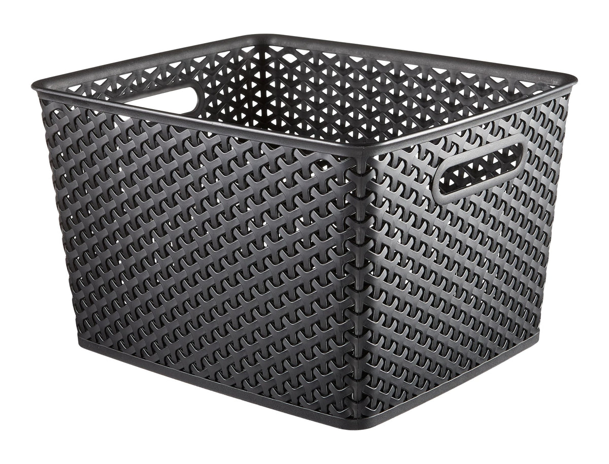 Curver My Style Woven Storage Basket, Large, Black