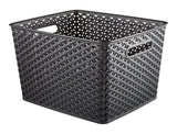 Curver My Style Woven Storage Basket, Large, Black