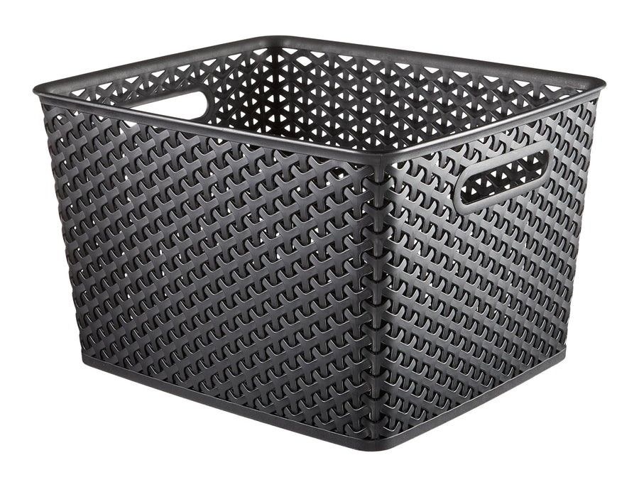 Curver My Style Woven Storage Basket, Large, Black