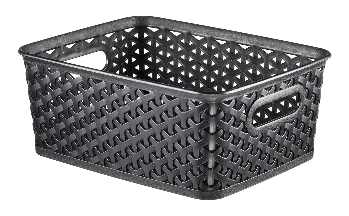 Curver My Style Woven Storage Basket, Small, Black