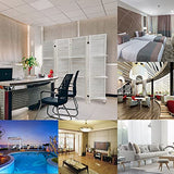 ECOMEX Room Divider 4 Panel, White with Shelves, Wall Dividers and Folding Privacy Screens image 2