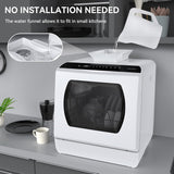 Countertop Dishwasher, 5 Washing Programs Portable Dishwasher With 5-Liter Built-in Water Tank For Glass Door image 4
