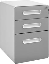 3 Drawer Vertical Filing Cabinet with Lock and Wheels, Under Desk Mobile File Cabinet for Legal, A4, Letter Size, Steel Frame for Home Office, Black image 2