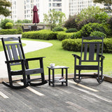 Outdoor Rocking Chairs Set of 2, HDPE All Weather Resistant Rocking Chair for Porch, Oversized Patio Rocker Chair for Adult, Outdoor Rockers for Garden Lawn image 3