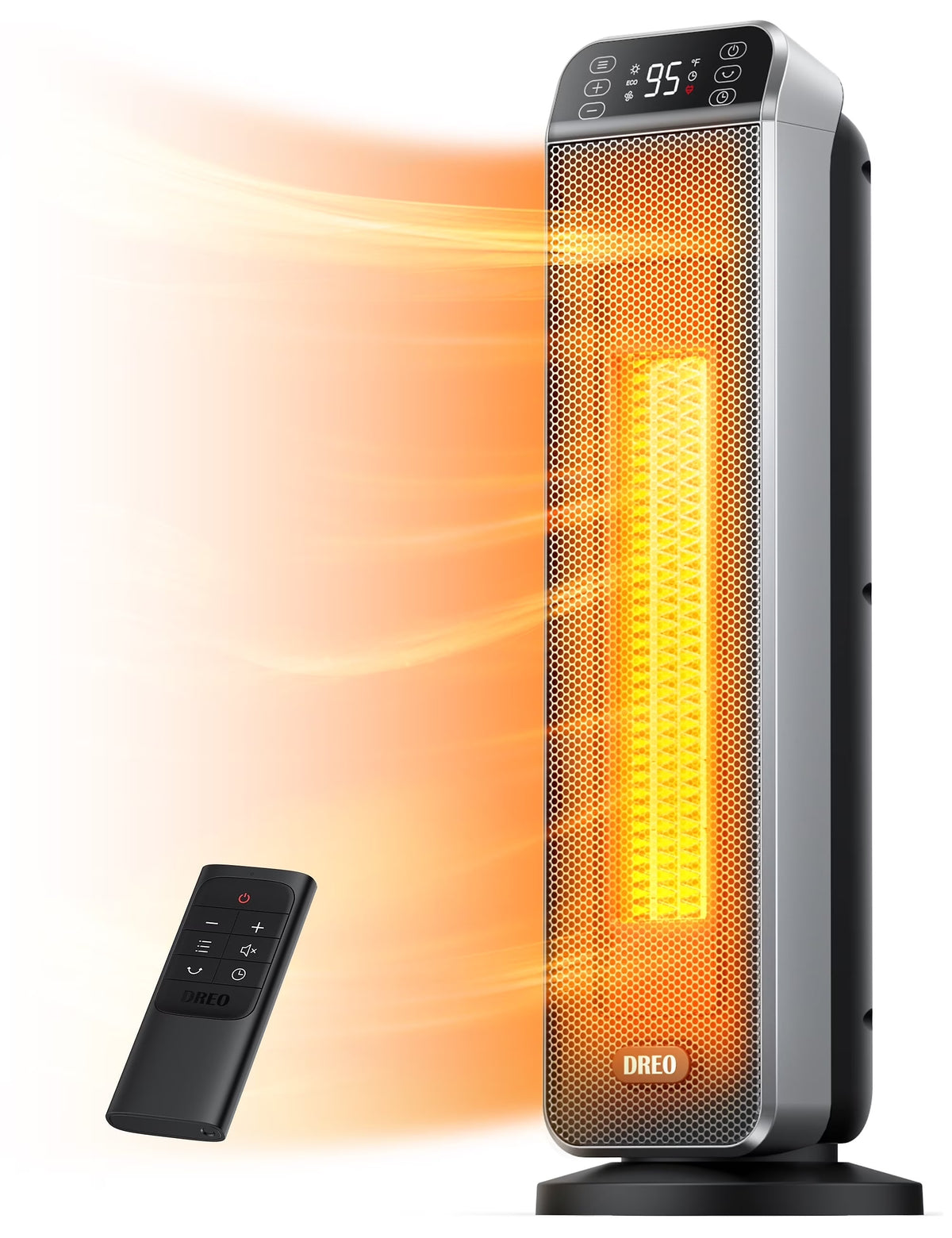 Dreo Space Heater for Inside, Electric Heater for Home with Remote, 24 in 11ft/s Fast Quiet Heating, 3 Modes, Safe Energy Efficient Heaters for...