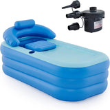 Inflatable Adult Bath Tub, Free-Standing Blow Up Bathtub with Foldable Portable Feature for Adult Spa with Electric Air Pump (High-Density PVC) image 2