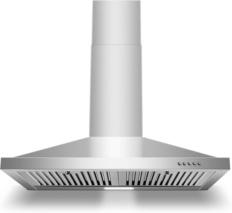 30-inch Wall Mount Range Hood 450CFM - Stainless Steel Kitchen Vent Hood, Ultra Quiet 55dB, Ducted/Ductless Convertible, 3-Speed + LED Light,...