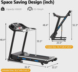3.5HP Folding Treadmill with 15% Auto Incline 12 Preset Programs for Running Walking Exercise, 330LB Capacity, Double Running Board Shock... image 4