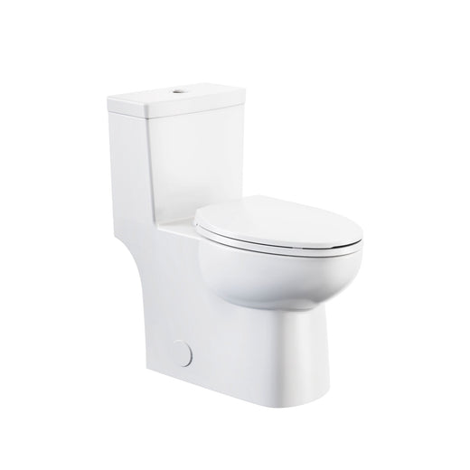 Danze 1-Piece Elongated Toilet Bowl with Soft Close, White, 3.8/4.8-L