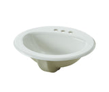 Danze Oval Drop-In Bathroom Sink, White, 4-in Centre, 20-in x 17-in