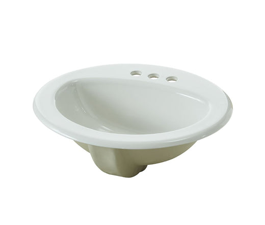 Danze Oval Drop-In Bathroom Sink, White, 4-in Centre, 20-in x 17-in