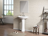 Danze Pedestal Sink with Leg, White, 22.64 x 18 x 33.66-in image 2