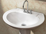 Danze Pedestal Sink with Leg, White, 22.64 x 18 x 33.66-in image 3