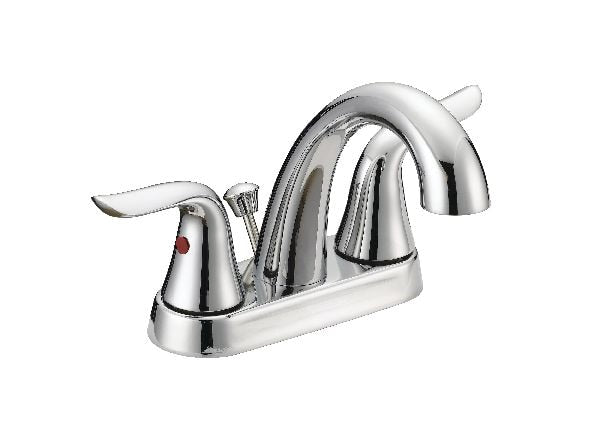 Danze Plymouth Double Handle 4-in Centreset Bathroom Sink Faucet with Pop-Up Drain, Chrome