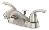 Danze Renovate Double Handle Bathroom Sink Faucet with Pop-up Drain, 4-in Centreset, Brushed Nickel