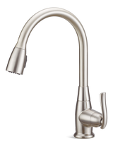 Danze Terrazo Single Handle Pull Down Kitchen Faucet, Stainless Steel