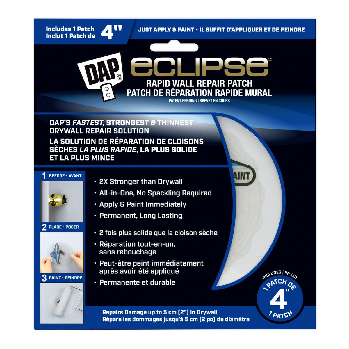 DAP Eclipse Rapid Wall Repair Patch, 6-in
