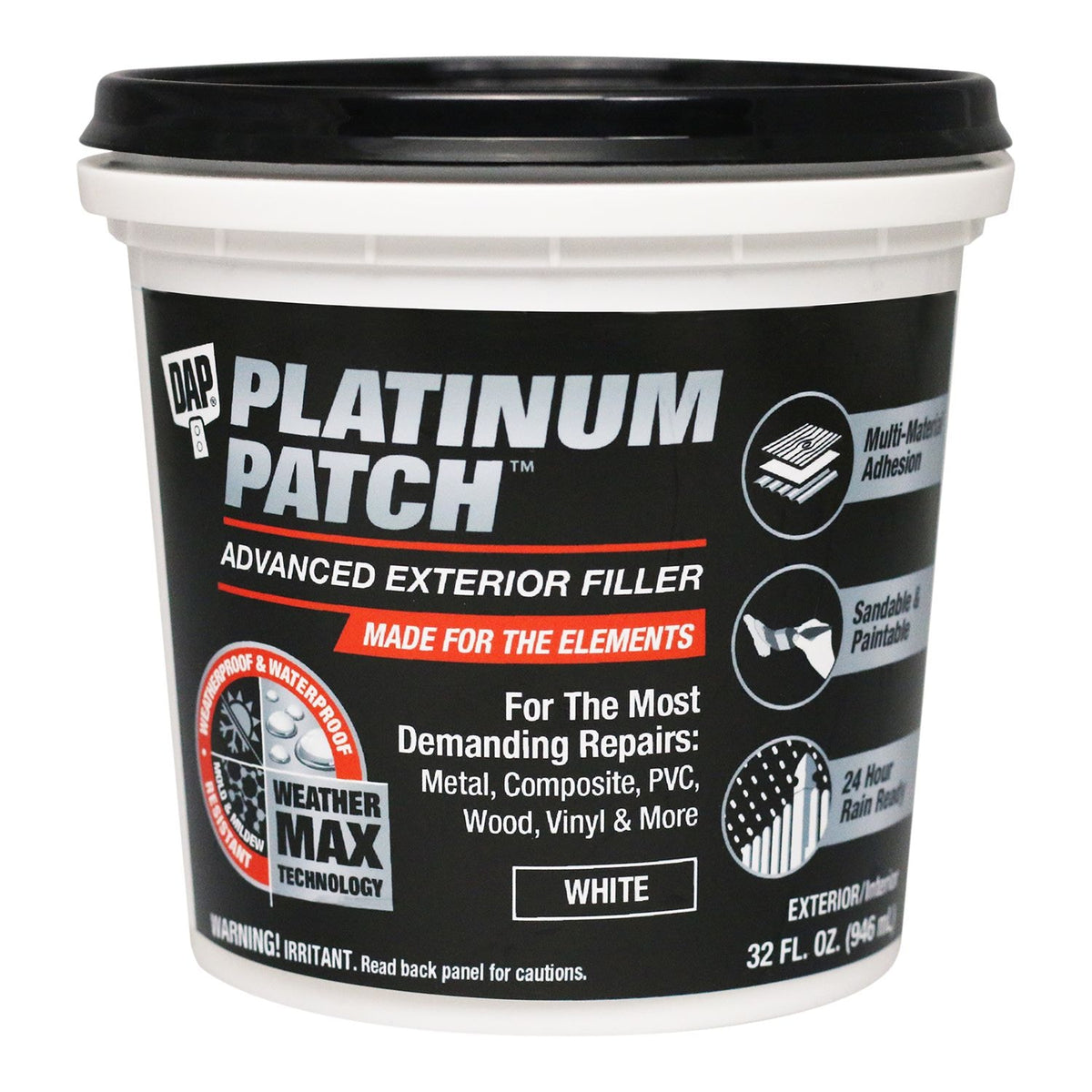 DAP Platinum Patch Advanced Exterior Filler, 946-ml