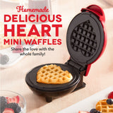 Dash Heart Compact Mini, Non-Stick Waffle Maker, Red image 4