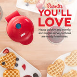 Dash Heart Compact Mini, Non-Stick Waffle Maker, Red image 5