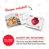 Dash Heart Compact Mini, Non-Stick Waffle Maker, Red image 8
