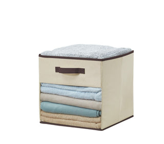 Decomomo Collapsible Transparent Front Cube, 11-in, 6-pk, Beige